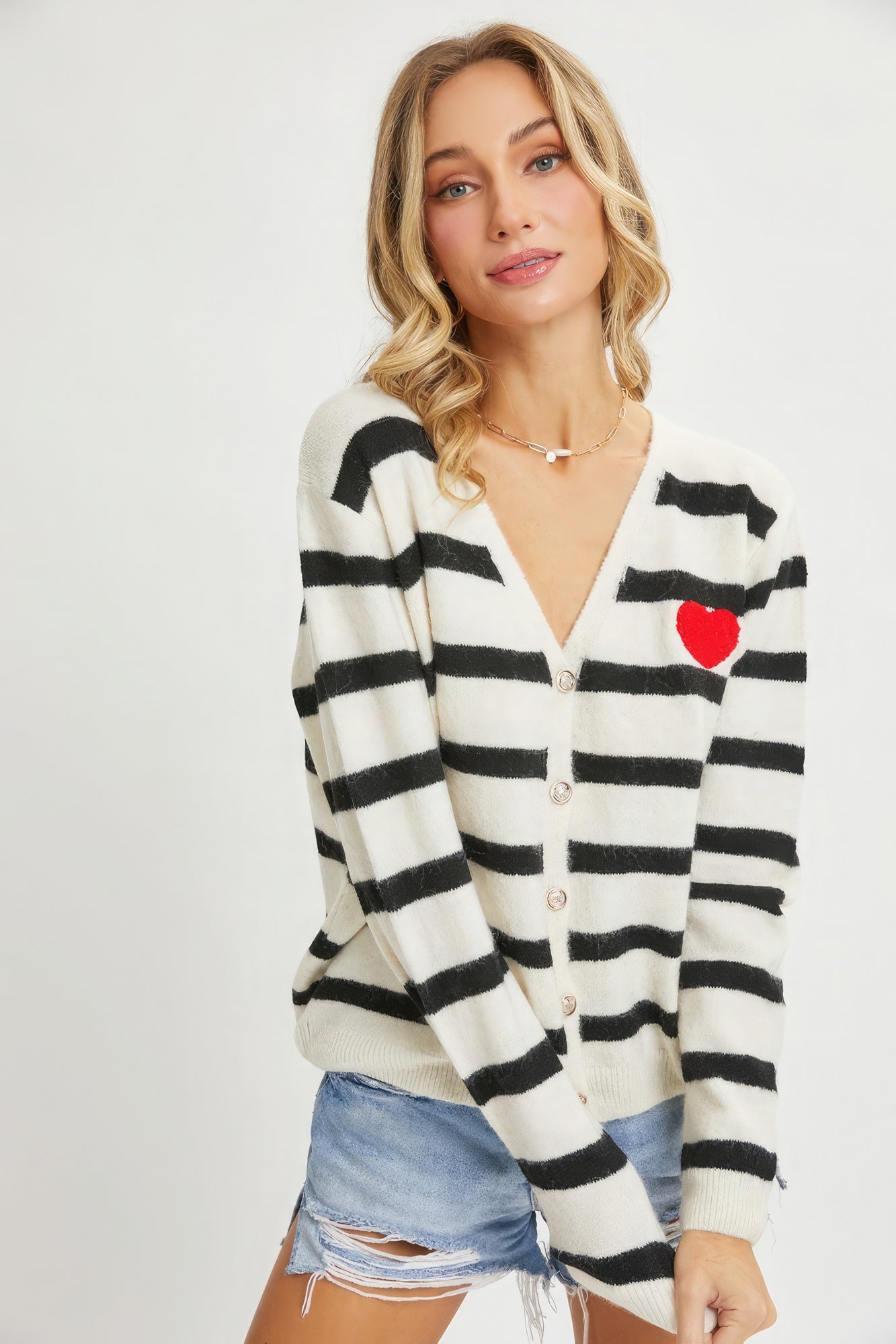 Heartfelt Striped Cardigan